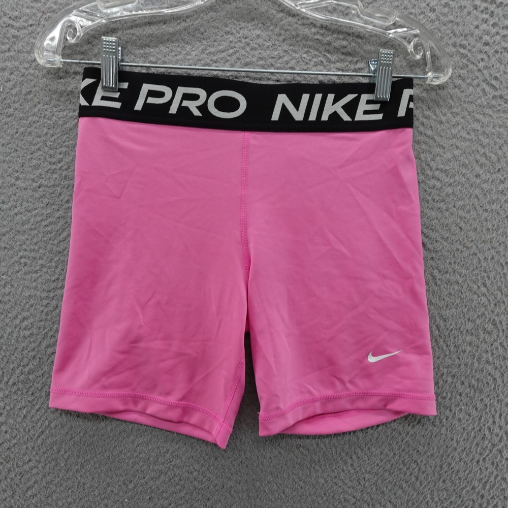 Nike Pro Dri-FIT Girls XL Pink Compression Athletic Training Shorts 5" Ins NEW